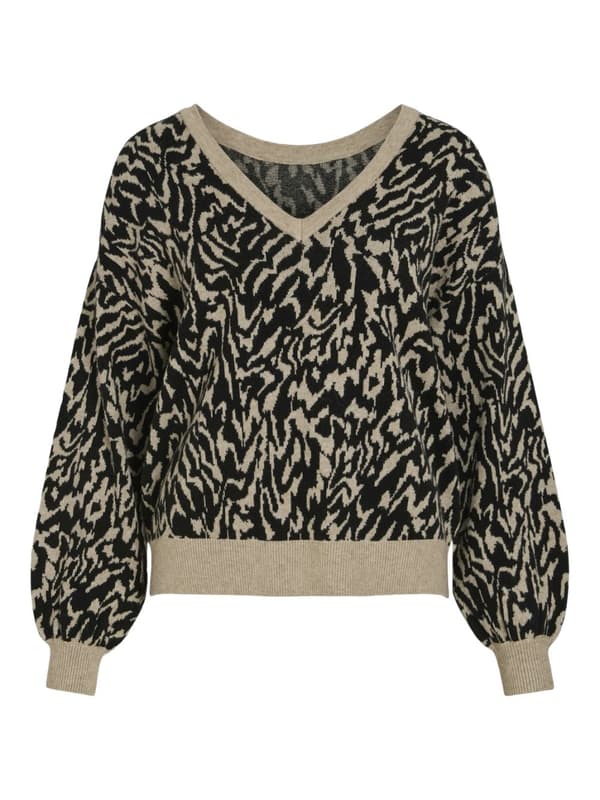 Vila - Viril Rev Jacquard Knit Top