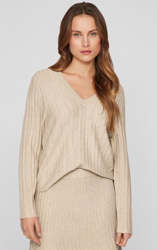 Vila - Viaviva V-neck LS Knit Top