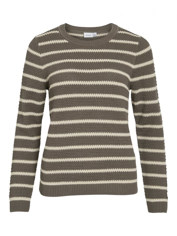 Vila - Vidalo O-neck Stripe Knit Top