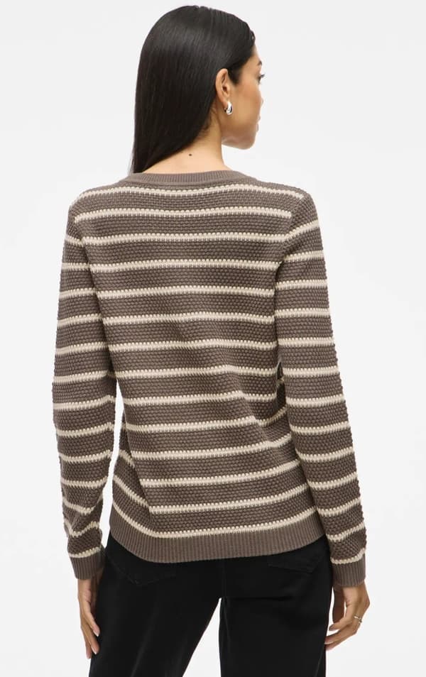 Vila - Vidalo O-neck Stripe Knit Top