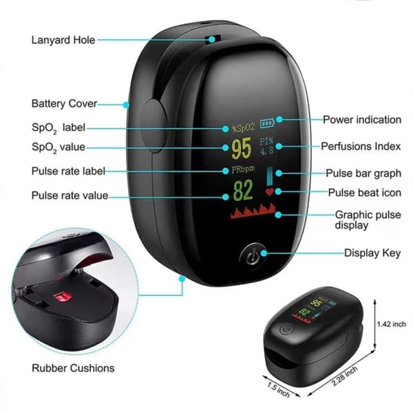Syremätare Oximeter och Pulsmätare för Finger – Pulsoximeter