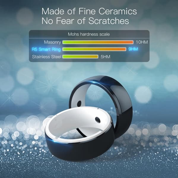 Jakcom smart ring med RFID och NFC-funktioner, storlek M – svart/vit R5