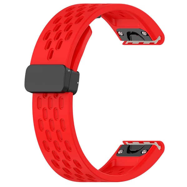 Silikonarmband till Garmin Fenix 5 / 6 / 7 / 8 20mm - Röd