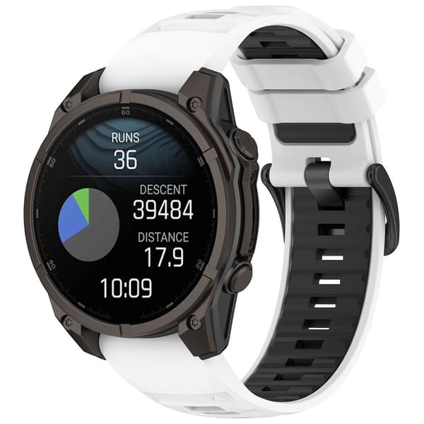 Silikoniranneke Garmin Fenix 8 51mm - Valkoinen - Valkoinen