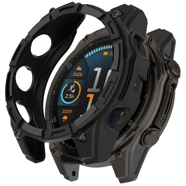 Beskyttelsesskal med skærmbeskyttelse til Garmin Fenix 8 47mm - Svart