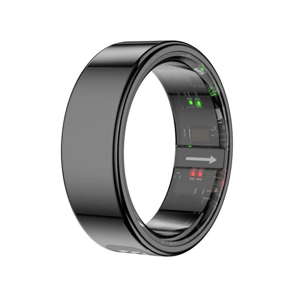 Smart ring størrelse 9 med søvn- og pulsmåling - Svart