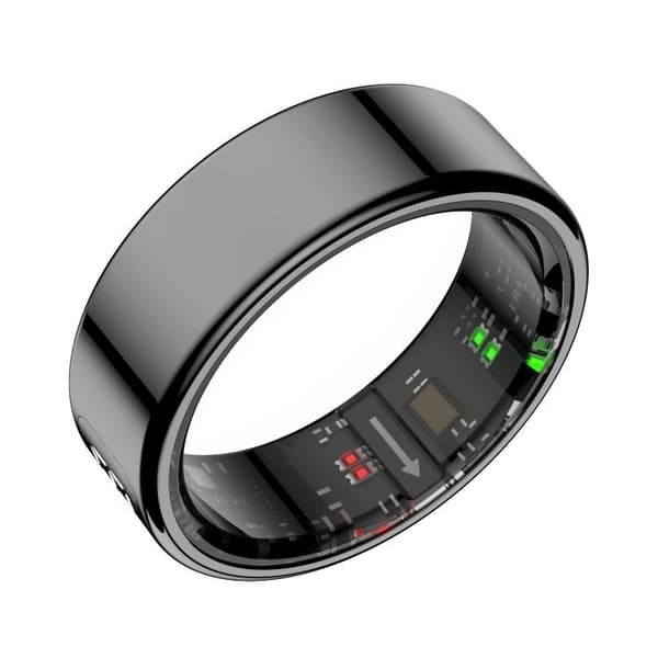 Smart ring størrelse 10 med søvn- og pulsmåling - Sort