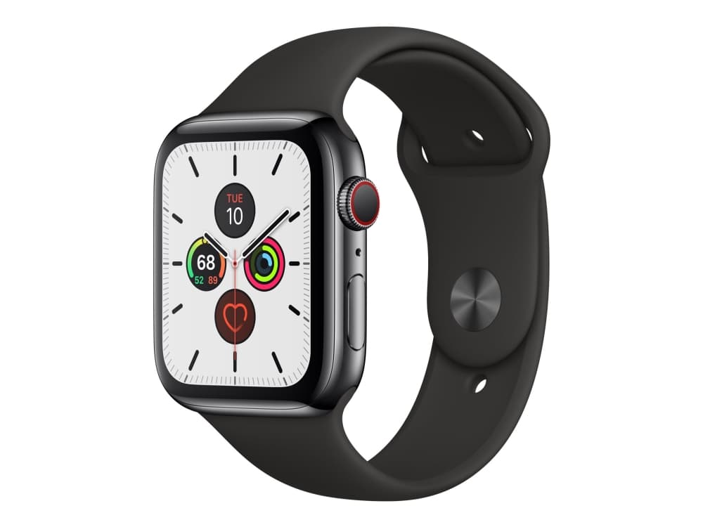 Apple Watch Series 5 (GPS + Cellular) - 44 mm - rymdsvart rostfritt stål - smart klocka med