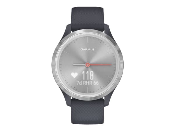 Garmin vívomove 3S - 39 mm - granitblå - smart klocka med band - silikon - granitblå - handledsstorlek: 110-175 mm - monokrom - Bluetooth, ANT+ - 24.