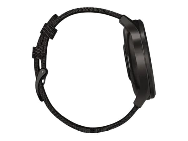 Garmin vívomove Style - 42 mm - grafittaluminium - smartklokke med bånd - vevet nylon - svart pepper - håndleddstørrelse: 125-190 mm - Bluetooth, ANT