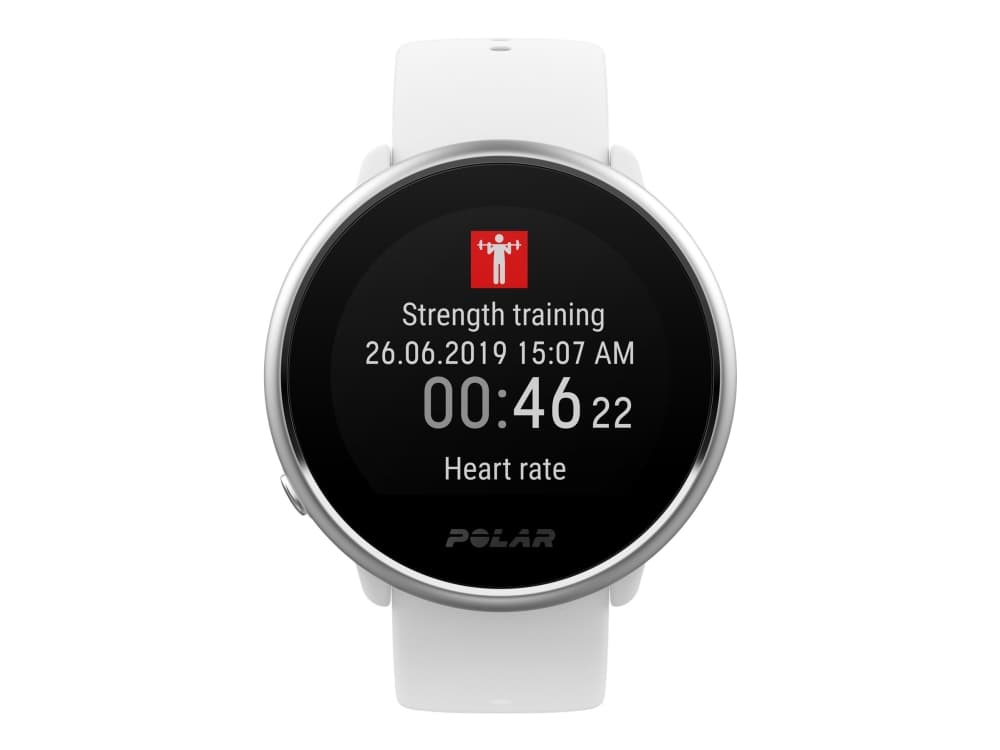 Polar Ignite - Glassfiberforsterket polymer - smartklokke med bånd - TPU - hvit - band size: M/L - Bluetooth - 35 g