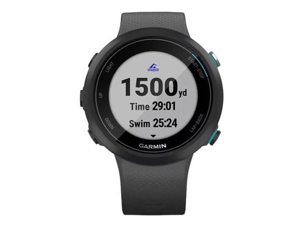 Garmin Swim 2 - 42 mm - skiffer - sportklocka med band - silikon - skiffer - handledsstorlek: 129-197 mm - display 1.04" - Bluetooth, ANT+ - 36 g