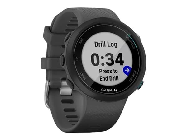 Garmin Swim 2 - 42 mm - skiffer - sportklocka med band - silikon - skiffer - handledsstorlek: 129-197 mm - display 1.04" - Bluetooth, ANT+ - 36 g
