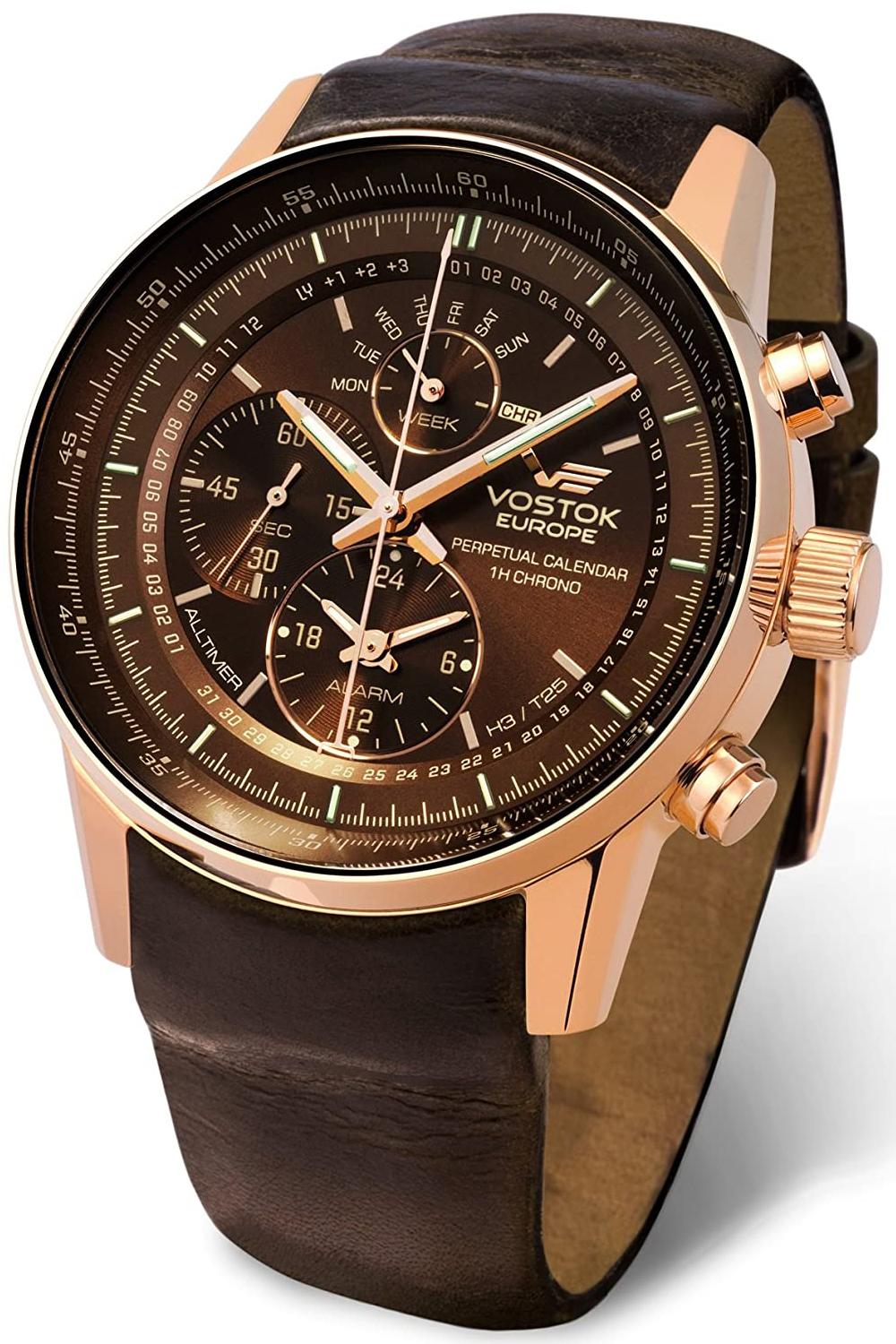 Vostok limousine all-timer tritium dual time chrono YM86-565B288 Mens Quartz watch