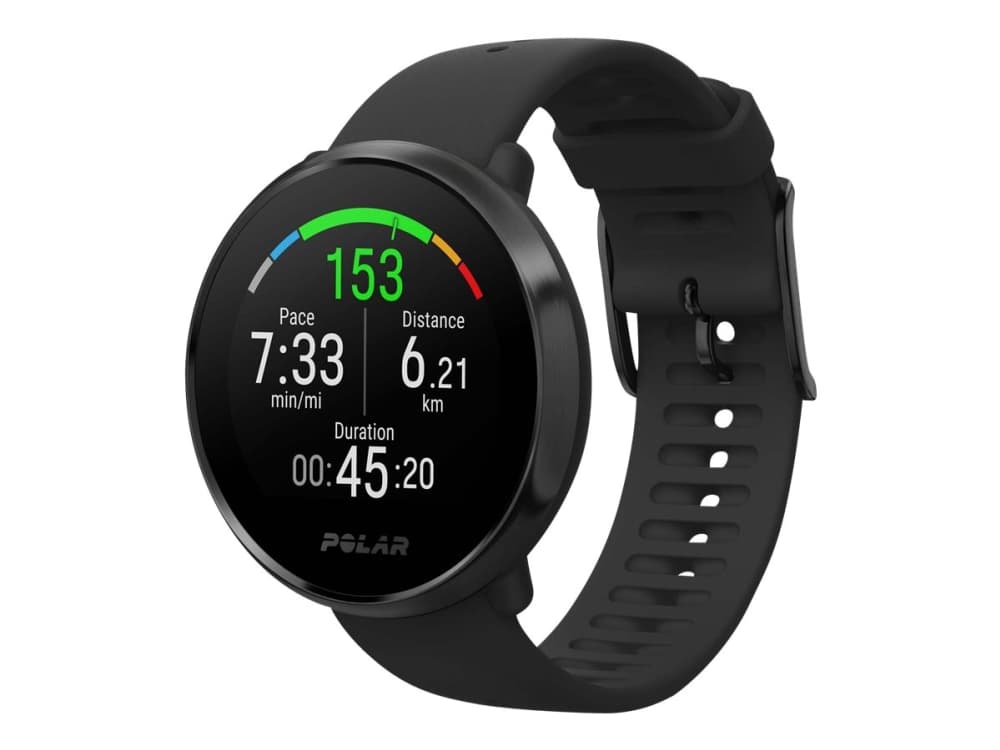 Polar Ignite - Svart - smartklokke med bånd - silikon - svart - band size: M/L - Bluetooth - 35 g