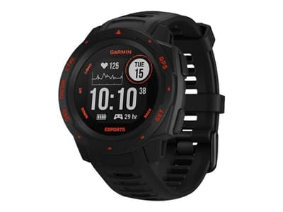 Garmin Instinct - eSports Edition - svart lava - sportsur med stropp - silikon - lavasvart - håndleddstørrelse: 132-224 mm - monokrom - Bluetooth, Wi