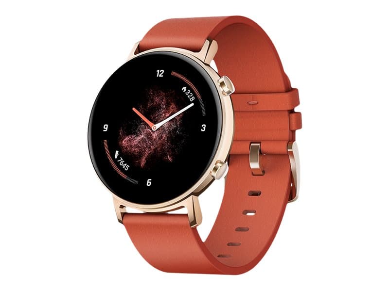 Huawei Watch GT 2 - Classic - 42 mm - champagne gold - smartklokke med stropp - lær - chestnut