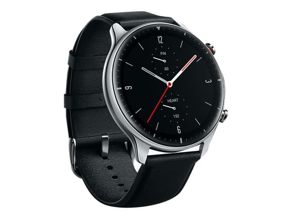 Amazfit GTR 2 - Classic - smart klocka med rem - läder - obsidiansvart - display 1.39" - Wi-Fi, Bluetooth - 39 g