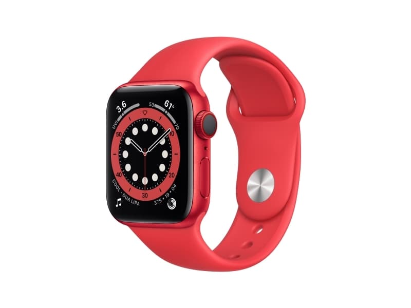 Apple Watch Series 6 (GPS + Cellular) - (PRODUCT) RED - 40 mm - röd aluminium - smart klocka med sportband - fluoroelastomer - röd - bandstorlek: S/M
