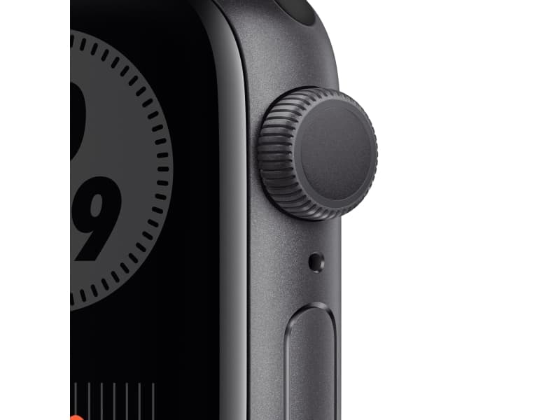 Apple Watch Nike Series 6 (GPS) - 40 mm - rymdgrå aluminium - smart klocka med Nike sportband - fluoroelastomer - antracit/svart - bandstorlek: S/M/L