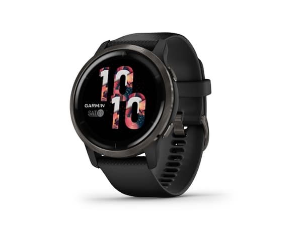 Garmin Venu 2 - 45 mm - svart - sportklocka med band - silikon - svart - handledsstorlek: 135-200 mm - display 1.3" - Bluetooth, Wi-Fi, ANT+ - 49 g