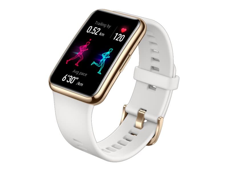 Huawei Watch Fit - Elegance - smart klocka med rem - silikon - frostvit - handledsstorlek: 110-190 mm - display 1.64" - 4 GB - Bluetooth - 21 g