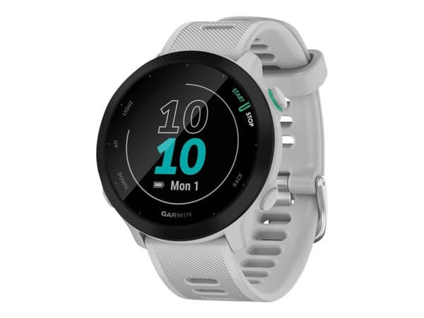 Garmin Forerunner 55 - Hvit - sportsur med bånd - silikon - hvit - display 1.04" - Bluetooth, ANT+ - 37 g