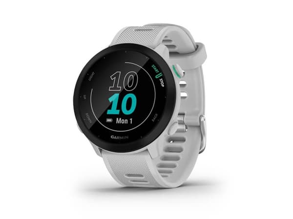 Garmin Forerunner 55 - Hvit - sportsur med bånd - silikon - hvit - display 1.04" - Bluetooth, ANT+ - 37 g