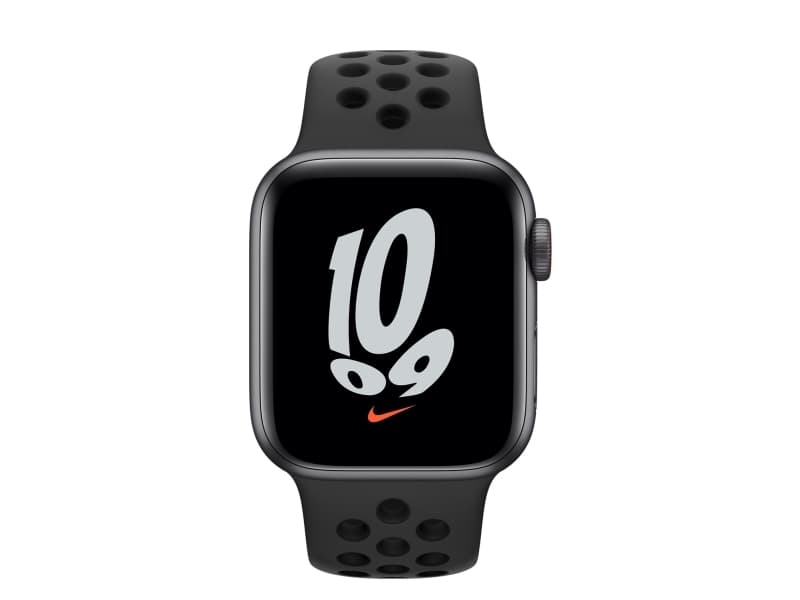 Apple Watch Nike SE (GPS + Cellular) - 40 mm - rymdgrå aluminium - smart klocka med Nike sportband - fluoroelastomer - antracit/svart - bandstorlek: