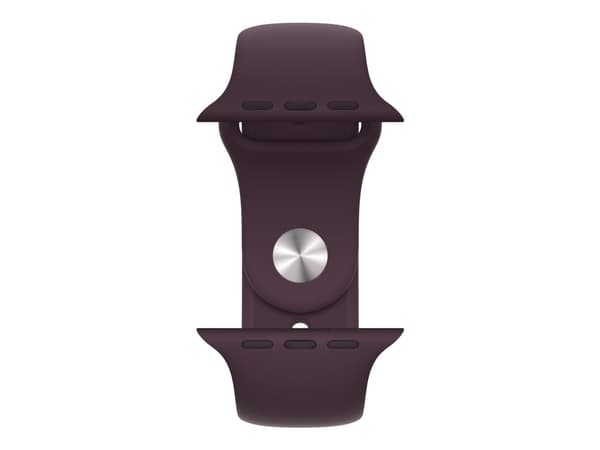 Apple Watch Series 7 (GPS + Cellular) - 45 mm - gyllen rustfritt stål - smartklokke med sportsbånd - fluorelastomer - mørk kirsebær - båndbredde: Reg