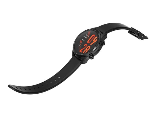 Mobvoi TicWatch Pro 3 Ultra - 47 mm - skuggsvart - smart klocka med band - fluororubber - display 1.4" - färg/monokrom (dubbla lager) - 8 GB - Wi-Fi,