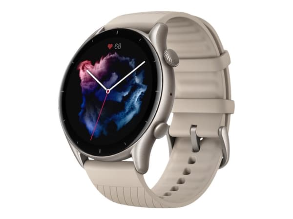 Amazfit GTR 3 - Smart klocka med rem - silikon - månskensgrå - handledsstorlek: 155-218 mm - display 1.39" - Bluetooth - 32 g