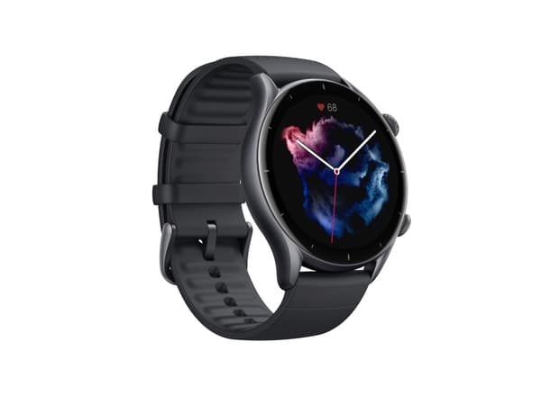 AmazFit GTR 3 Pro svart (Amoled-skjerm, aluminiumshus, 2 GB lagringskapasitet, Android & iOS-kompatibel)