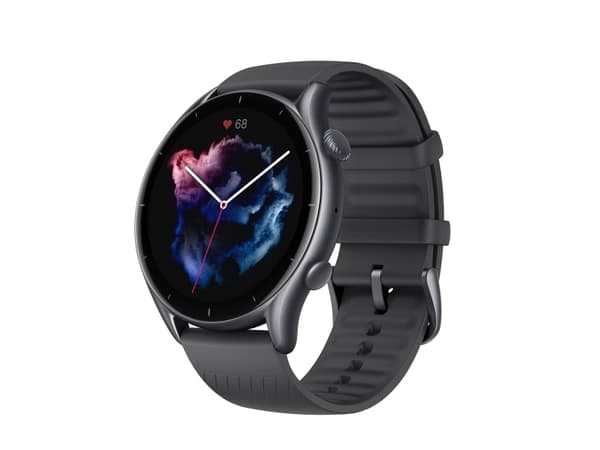 AmazFit GTR 3 Pro svart (Amoled-skjerm, aluminiumshus, 2 GB lagringskapasitet, Android & iOS-kompatibel)