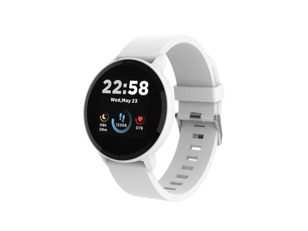 Canyon SW-63 - Smart klocka med rem - silikon - display 1.3" - 512 KB - Bluetooth - 35 g  - vit