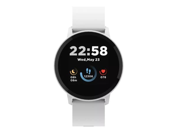 Canyon SW-63 - Smart klocka med rem - silikon - display 1.3" - 512 KB - Bluetooth - 35 g  - vit