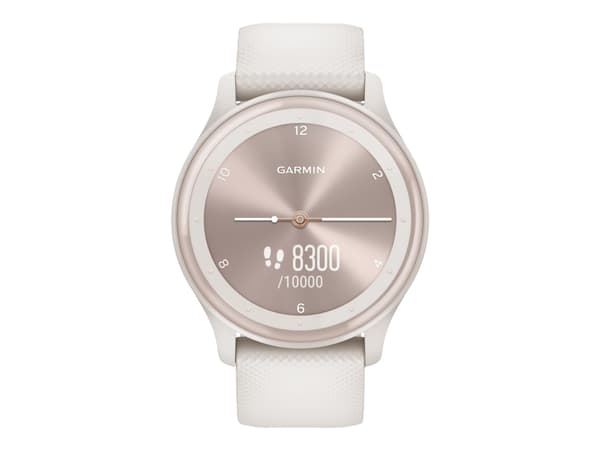 Garmin vívomove Sport - Elfenben med ferskengullaksenter - smartklokke med bånd - silikon - håndleddstørrelse: 125-190 mm - monokrom - Bluetooth, ANT
