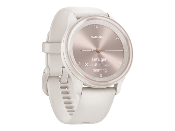 Garmin vívomove Sport - Elfenben med ferskengullaksenter - smartklokke med bånd - silikon - håndleddstørrelse: 125-190 mm - monokrom - Bluetooth, ANT