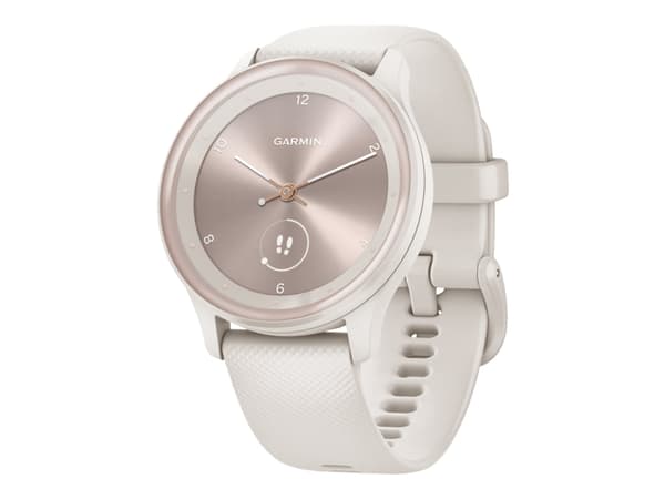 Garmin vívomove Sport - Elfenben med ferskengullaksenter - smartklokke med bånd - silikon - håndleddstørrelse: 125-190 mm - monokrom - Bluetooth, ANT