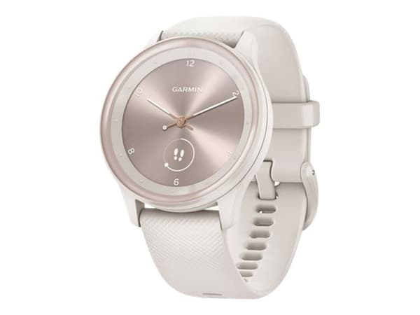 Garmin vívomove Sport - Elfenben med ferskengullaksenter - smartklokke med bånd - silikon - håndleddstørrelse: 125-190 mm - monokrom - Bluetooth, ANT Elfenben