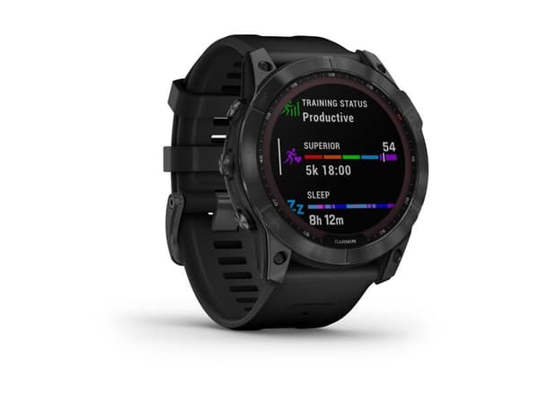 Garmin fenix 7X Solar - 51 mm - skifergrå - sportsur med bånd - silikon - svart - håndleddstørrelse: 127-210 mm - display 1.4" - 16 GB - Bluetooth, W