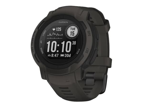 Garmin Instinct 2 - 45 mm - grafit - sportklocka med band - silikon - handledsstorlek: 135-230 mm - monokrom - 32 MB - Bluetooth, ANT+ - 52 g