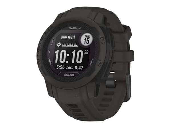 Garmin Instinct 2S Solar - 40 mm - grafitt - sportsur med bånd - silikon - håndleddstørrelse: 112-180 mm - monokrom - 32 MB - Bluetooth, ANT+ - 43 g