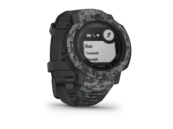 Garmin Instinct 2 - Camo Edition - 45 mm - graphite camo - sportsur med bånd - silikon - håndleddstørrelse: 135-230 mm - monokrom - 32 MB - Bluetooth