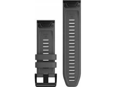QuickFit 26 silikonirannehihna (liuskekivenharmaa/musta solki) (010-12864-20)
