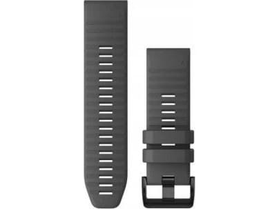 QuickFit 26 silikonirannehihna (liuskekivenharmaa/musta solki) (010-12864-20)