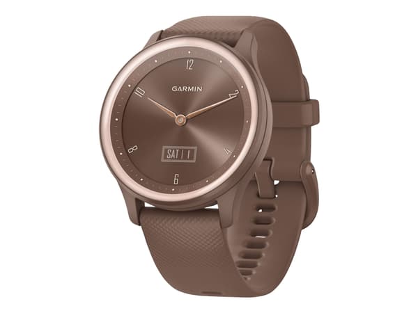 Garmin vívomove Sport - Kakao med persikogula accenter - smart klocka med band - silikon - handledsstorlek: 125-190 mm - monokrom - Bluetooth, ANT+ -