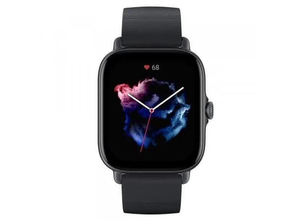 Amazfit GTS 3 - Älykello rannekkeella - silikoni - grafiitinmusta - ranteen koko: 155-218 mm - näyttö 1,75" - Bluetooth - 24,4 g