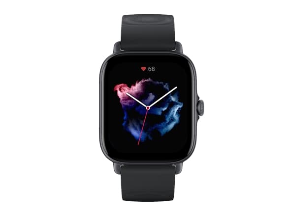 Amazfit GTS 3 - Smart klocka med rem - silikon - grafitsvart - handledsstorlek: 155-218 mm - display 1.75" - Bluetooth - 24.4 g