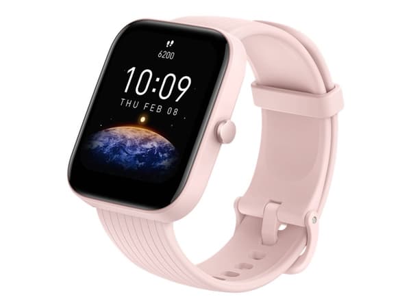 Amazfit Bip 3 Pro - Smart klocka med rem - silikon - handledsstorlek: 153-218 mm - display 1.69" - Bluetooth - 33.2 g  - rosa